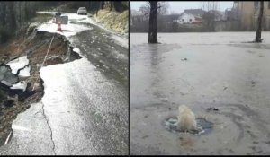 Tempête Gloria dans l'Aude: des routes effondrées, Limoux sous les eaux