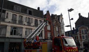 Tempête Ciara : Une façade à Béthune sécurisée par les pompiers 
