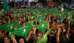 Rassemblement en faveur de l'avortement en Argentine