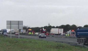 Un camion accidenté sur l'A1 près d'Arras, plusieurs kilomètres de retenues