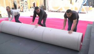 USA: le tapis rouge des Oscars est déroulé avant la cérémonie de dimanche