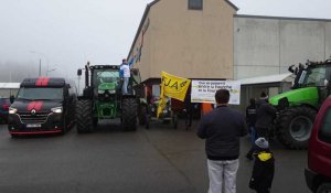 manifestation de jeunes agriculteurs devant le Colruyt de Gerpinnes