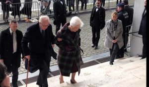 Le Roi Albert et la Reine Paola  à la sortie du Te deum