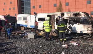 Incendie dans le camp des Roms des 4-Cantons à Villeneuve-d'Ascq