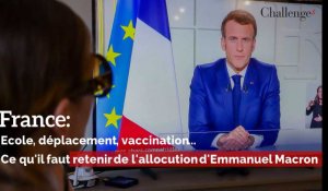 Ecole, déplacement, vaccination...  Ce qu'il faut retenir de l'allocution d'Emmanuel Macron