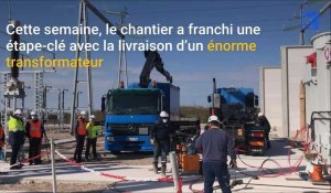 Bourbourg : le transformateur de 88 tonnes livré au nouveau poste source du port de Dunkerque