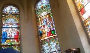 Les cinq vitraux du chœur de l'église Saint-Quentin à Chigny sont en cours de restauration