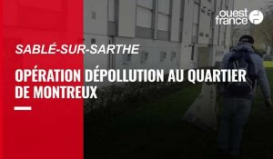 VIDEO. Opération dépollution dans le quartier de Montreux, à Sablé-sur-Sarthe. 