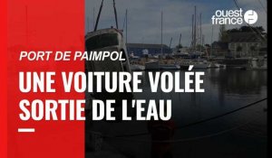 VIDÉO. Paimpol : Une voiture volée repêchée dans le port