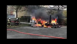 Le Mans : un camping car en feu