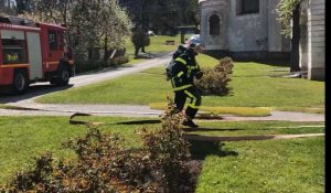 au coeur d'un exercice des pompiers à l'abbaye de Valloires (Somme)