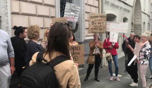 Les ex-salariés de Huchin-Prince manifestent devant le tribunal de commerce de Boulogne-sur-Mer