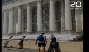 Nantes: La cascade sur l'opéra Graslin fait sensation