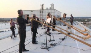 A Dresde, un concert sur le toit des immeubles