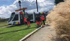 Une rame de tramway déraille à Angers