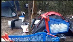 Démantèlement de camp de migrants au Virval à Calais