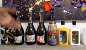 Nitra exerce son art sur des bouteilles de champagne et dans des flacons de gin