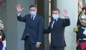 Le président slovène Borut Pahor reçu par Emmanuel Macron à l'Elysée
