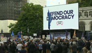 Londres : les manifestants anti-Brexit se rassemblent devant le Parlement