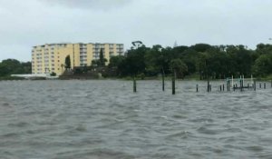 USA/ouragan Dorian: bateau dématé sur la rivière Halifax, près de la côte de Floride