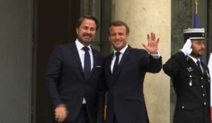 Macron reçoit le Premier ministre luxembourgeois Xavier Bettel