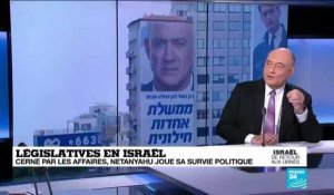 Législatives en Israël : cerné par les affaires, B. Netanyahu veut éviter une "catastrophe"