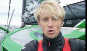 Maxime Sorel, skipper de V and B - Mayenne, avant le départ de la Transat Jacques-Vabre