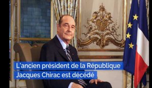 L'ancien président de la République Jacques Chirac est mort à l'âge de 86 ans
