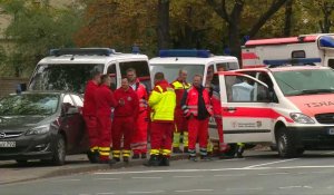 Allemagne : les secouristes sur les lieux de l'attaque à Halle