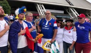 Mondial de rugby - France-Pays de Galles : les supporters français chauffent l'ambiance !
