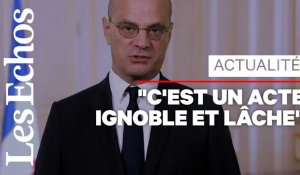 « La République ne reculera jamais », affirme Blanquer après la décapitation d'un professeur