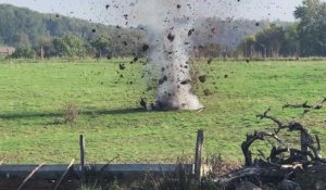 Belleau : les démineurs font exploser un obus de la Grande Guerre