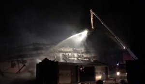 Fressain : un violent incendie détruit un garage automobile