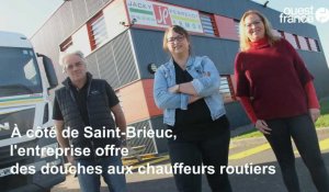 Près de Saint-Brieuc, l’entreprise de transport offre des douches aux chauffeurs routiers