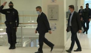 Affaires des "écoutes": arrivées de Nicolas Sarkozy et Thierry Herzog au tribunal