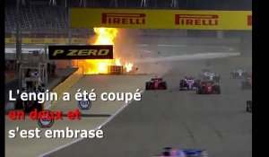 Grand Prix du Bahreïn : le Français Romain Grosjean miraculé après une sortie de piste