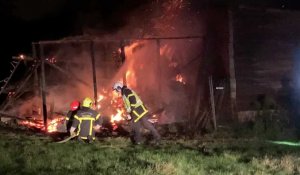 A Condette, violent incendie dans un bâtiment agricole