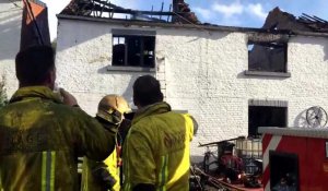 Incendie à Cortil-Wodon ( fernelmont ): une habitation complètement sinistrée