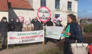 Manifestation contre un projet de méthaniseur à Frévin-Capelle