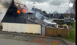 VIDÉO. Violent incendie dans une maison près de Rennes