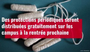 Des protections périodiques seront distribuées gratuitement sur les campus à la rentrée