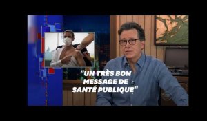 "Ça vous excite?" La photo d'Olivier Véran se faisant vacciner a inspiré Stephen Colbert