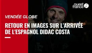 VIDÉO. L'arrivée de Didac Costa sur le Vendée Globe 2020-2021