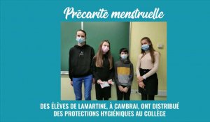 Des élèves de Lamartine à Cambrai ont distribué des protections hygiéniques au collège