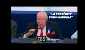Les derniers mots de Le Pen au Parlement européen