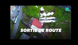 Madère : les images de l&#39;accident de bus filmées par un drone