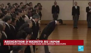 Abdication d'Akihito au Japon : l'empereur prie pour la paix dans son dernier discours