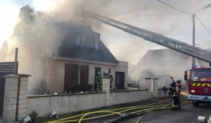 Incendie d'une maison à Montescourt-Lizerolles