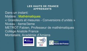 4ème-3ème | Mathématiques | Grandeurs et mesures - Conversions d'unités