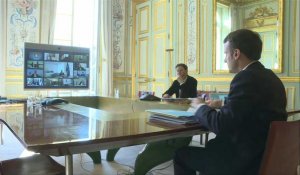 Coronavirus: Macron participe à un Conseil européen par visioconférence